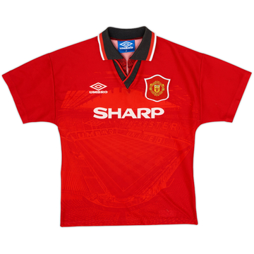 1994-96 Manchester United Home Shirt - 8/10 - (L.Boys)