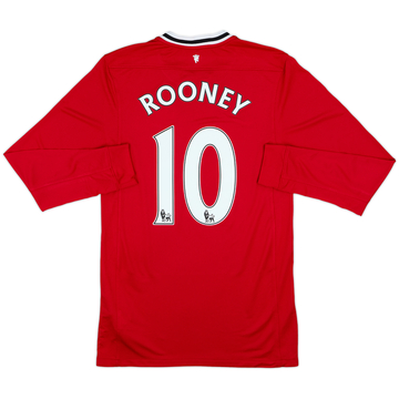 2011-12 Manchester United Home L/S Shirt Rooney #10 - 8/10 - (S)