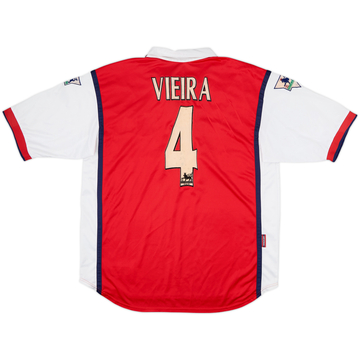 1999-00 Arsenal Home Shirt Vieira #4 - 6/10 - (XL)
