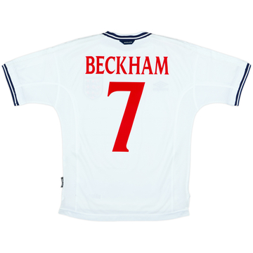 1999-01 England Home Shirt Beckham #7 - 8/10 - (Y)