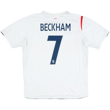 2005-07 England Home Shirt Beckham #7 - 6/10 - (XL)