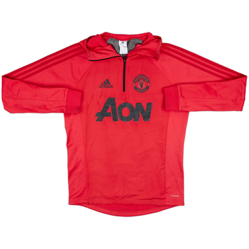 2019-20 Manchester United adidas 1/4 Zip Hooded Drill Top - 5/10 - (S)