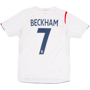 2005-07 England Home Shirt Beckham #7 - 5/10 - (M)