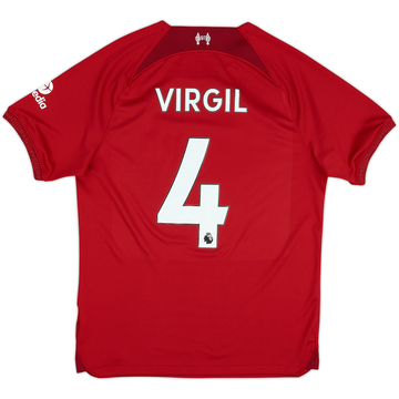 2022-23 Liverpool Home Shirt Virgil #4 - 9/10 - (M)