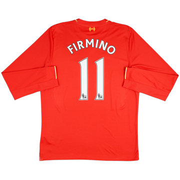 2015-16 Liverpool Home L/S Shirt Firmino #11 - 7/10 - (M)