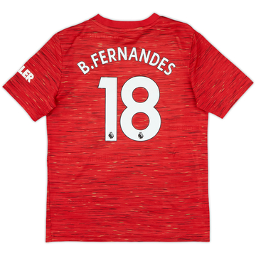 2020-21 Manchester United Home Shirt B.Fernandes #18 - 8/10 - (M.Boys)