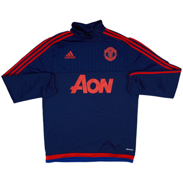 2015-16 Manchester United adidas 1/4 Zip Drill Top - 9/10 - (M)