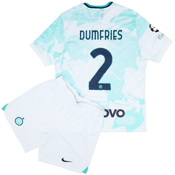 2022-23 Inter Milan Away Shirt & Shorts Dumfries #2 - 8/10 - (L)