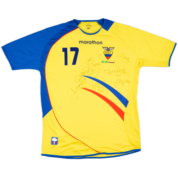 2006-07 Ecuador Match Issue Squad Signed Home Shirt #17