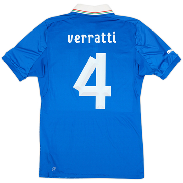 2012-13 Italy Player Issue Home Shirt Verratti #4 - 8/10 - (L)
