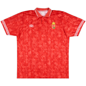 1990-93 Hungary Match Issue Home Shirt #12