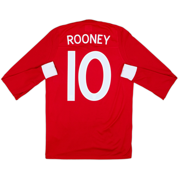Camiseta de visitante de manga larga de Inglaterra 2010-11 Rooney #10 - 8/10 - (XS)