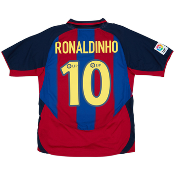 2003-04 Barcelona Home Shirt Ronaldinho #10 - 8/10 - (M)