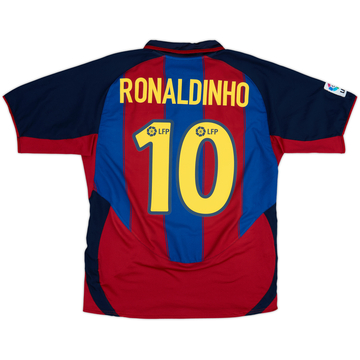 2003-04 Barcelona Home Shirt Ronaldinho #10 - 8/10 - (M)