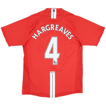 2007-09 Manchester United Home Shirt Hargreaves #4 - 10/10 - (S)