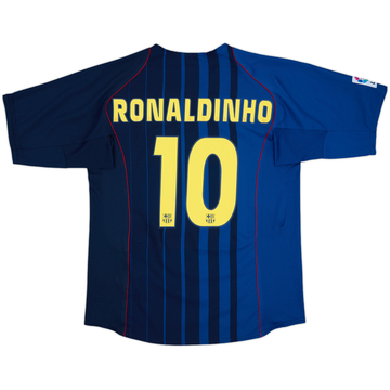 2004-05 Barcelona Away Shirt Ronaldinho #10 - 10/10 - (XL)