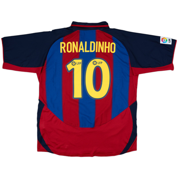 2003-04 Barcelona Home Shirt Ronaldinho #10 - 8/10 - (XL)