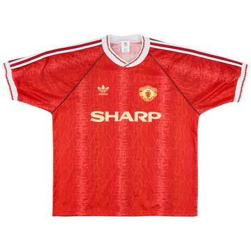 1990-92 Manchester United Home Shirt - 8/10 - (L/XL)