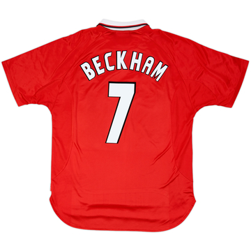 1997-00 Manchester United CL Shirt Beckham #7 - 8/10 - (XL)