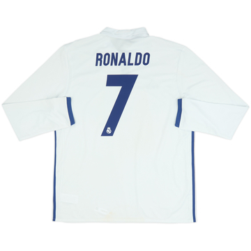 2016-17 Real Madrid Home L/S Shirt Ronaldo #7 (XL)