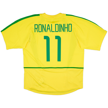 2002-04 Brazil Home Shirt Ronaldinho #11 (XL)
