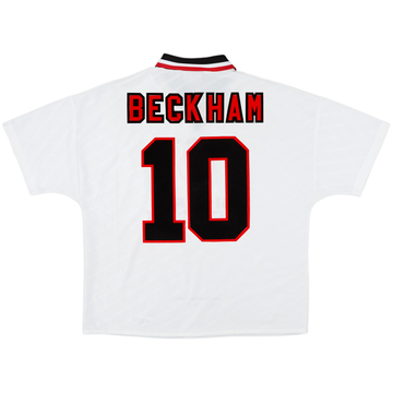 1996-97 Manchester United Away Shirt Beckham #10 - 7/10 - (L)