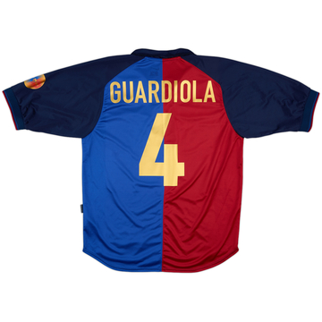 1999-00 Barcelona Centenary Home Shirt Guardiola #4 - 9/10 - (L)