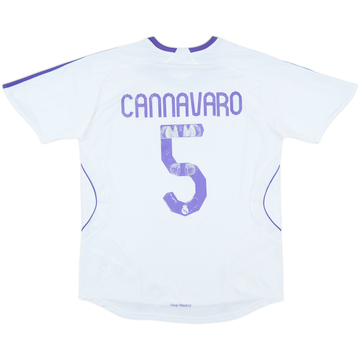 2007-08 Real Madrid Home Shirt Cannavaro #5 - 5/10 - (Women's L)