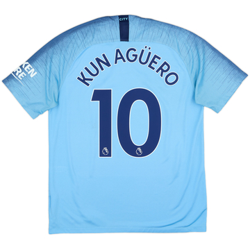 2018-19 Manchester City Home Shirt Kun Aguero #10 - 8/10 - (L)