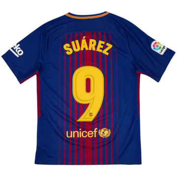 2017-18 Barcelona Home Shirt Suarez #9 - 8/10 - (S)