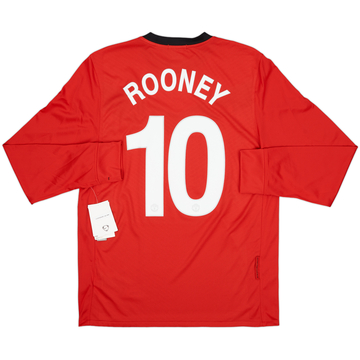 2009-10 Manchester United Home L/S Shirt Rooney #10 (M)