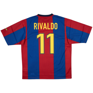 1998-00 Barcelona Basic Home Shirt Rivaldo #11 (L)