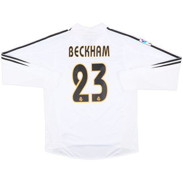 2004-05 Real Madrid Home L/S Shirt Beckham #23 (M)