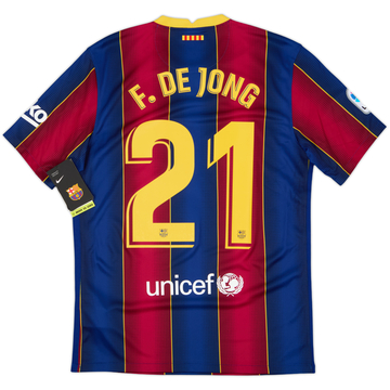 2020-21 Barcelona Home Shirt F.De Jong #21 (M)