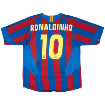 2005-06 Barcelona Home Shirt Ronaldinho #10 - 6/10 - (L)