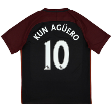 2016-17 Manchester City Away Shirt Kun Aguero #10 - 7/10 - (L)