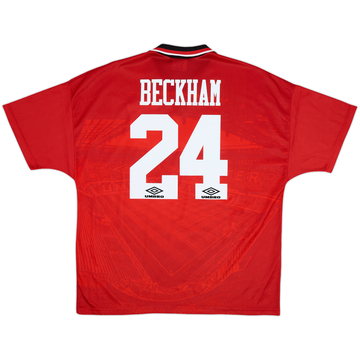 1994-96 Manchester United Home Shirt Beckham #24 - 10/10 - (XL)