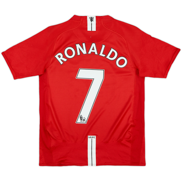 2007-09 Manchester United Home Shirt Ronaldo #7 - 8/10 - (L.Boys)