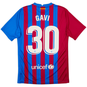 2021-22 Barcelona Home Shirt Gavi #30 - 10/10 - (S)