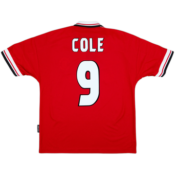 1998-00 Manchester United Home Shirt Cole #9 - 8/10 - (M)