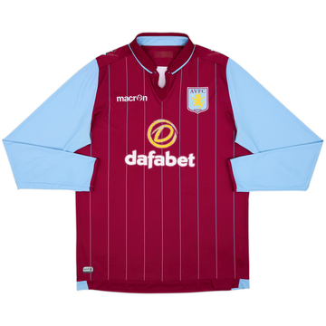 2014-15 Aston Villa Home L/S Shirt - 5/10 - (L)