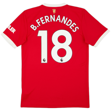 2021-22 Manchester United Home Shirt B.Fernandes #18 - 8/10 - (S)