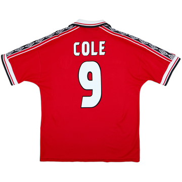 1998-00 Manchester United Home Shirt Cole #9 - 8/10 - (L)