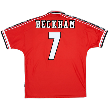 1998-00 Manchester United Home Shirt Beckham #7 - 8/10 - (L)