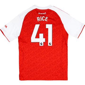 2025-26 Arsenal Home Shirt Rice #41 (KIDS)