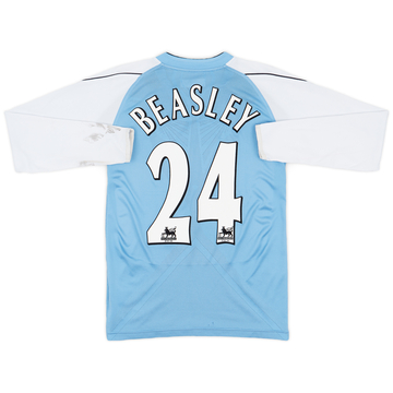 2006-07 Manchester City Home L/S Shirt Beasley #24 - 5/10 - (S)