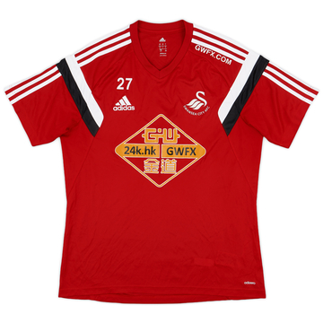 2014-15 Swansea Player Issue adidas Training Shirt #27 - 8/10 - (L)