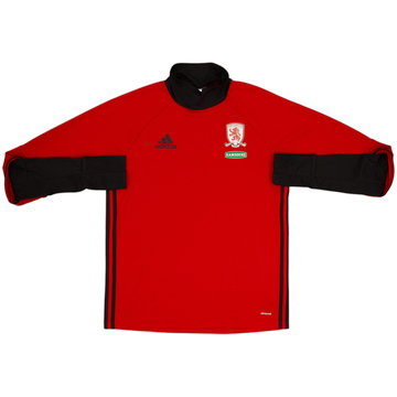 2016-17 Middlesbrough adidas Drill Top - 9/10 - (M)