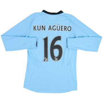 2012-13 Manchester City Home L/S Shirt Kun Aguero #16 - 6/10 - (S)