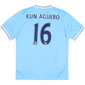 2013-14 Manchester City Home Shirt Kun Aguero #16 - 8/10 - (L)